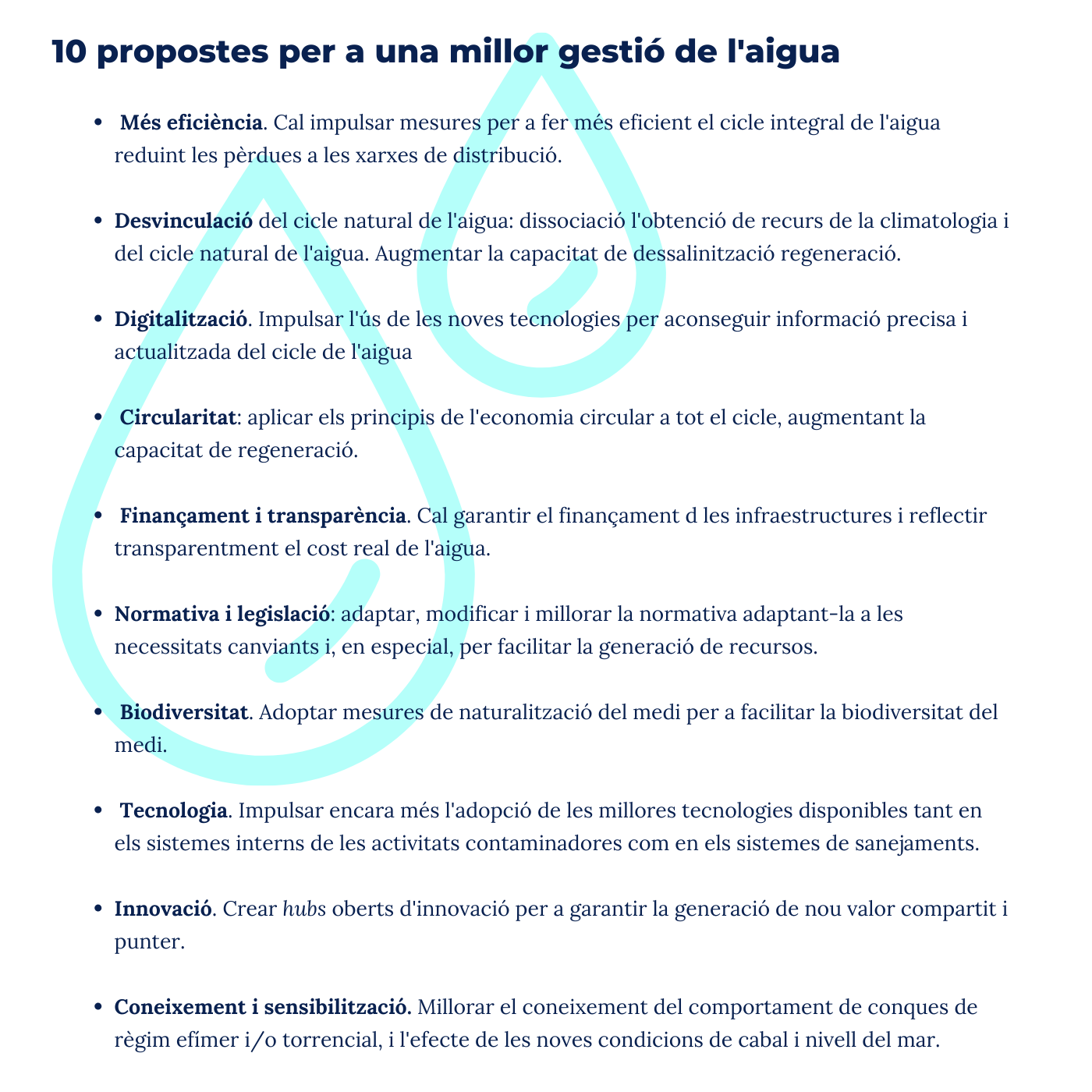 mesures aigua