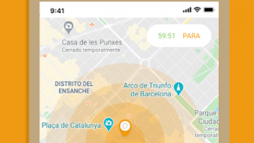 Captura de pantalla de l'aplicació SafeWalkNearby