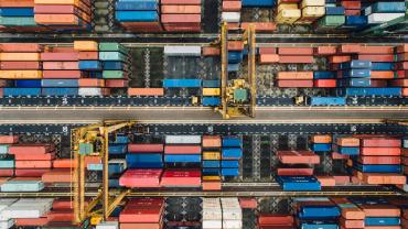 Imatge zenitals de contenidors al un port
