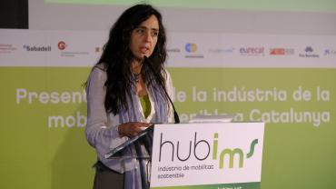 La presidenta de la Cambra, Monica Roca, en l'acte del HubIMS