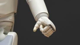 Pla detall d'un braç robòtic