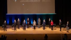 Fotografia de família de la presentació del projecte Vall de l'Hidrogen