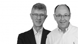 Imatge en blanc i negre de Jeroni Farnós i Joan Carles Casas