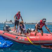 Imatge d'una embarcació amb Flotto, un nou sistema de salvament