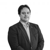 Daniel Altimiras, retrat en blanc i negre, president d'Eurecat