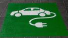 vehicle elèctric pintat a un terra